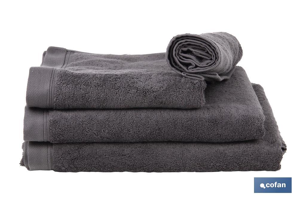 Hand towel | Piedra Model | Anthracite grey | 100% cotton | Weight: 580g/m² | Size: 50 x 100cm - Cofan