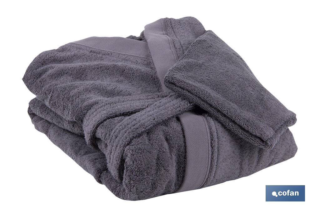Albornoz Color Antracita | Modelo Piedra | 100% Algodón | Gramaje 500g/m² | Varias Tallas - Cofan