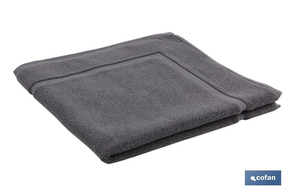 Tappeto da bagno | Modello Piedra | Grigio antracite | 100% cotone | Grammatura: 1000 g/m² | Dimensioni: 60 x 60 cm - Cofan