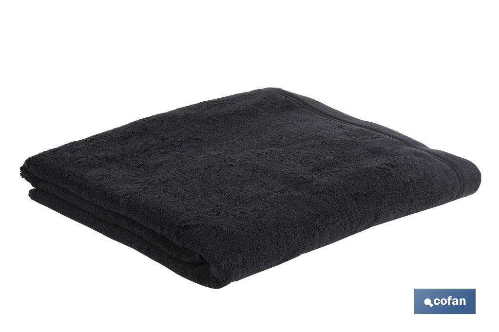 Asciugamano per il viso | Modello Brillante | Nero | 100% cotone | Grammatura: 580 g/m² | Dimensioni: 50 x 100 cm - Cofan