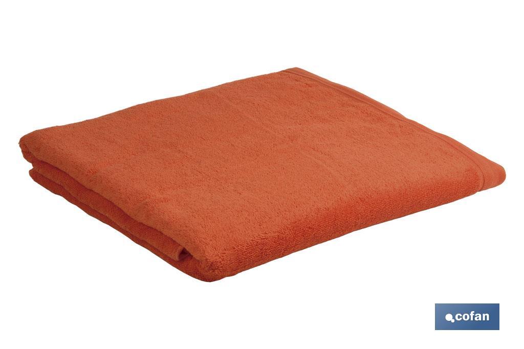 Asciugamano da doccia | Modello Amanecer | Arancione | 100% cotone | Grammatura: 580 g/m² | Dimensioni: 70 x 140 cm - Cofan