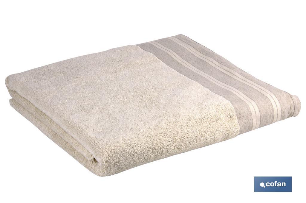 Bath towel | Inspiración Model | Nature colour | 100% cotton | Weight: 580g/m2 | Size: 70 x 140cm - Cofan