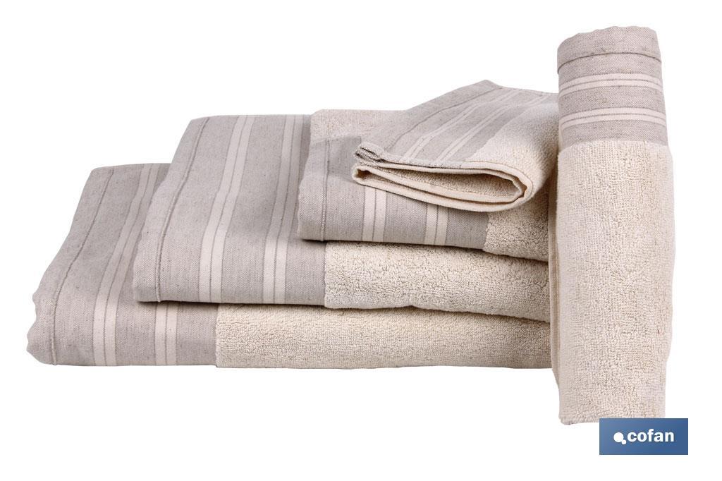 Bath towel | Inspiración Model | Nature colour | 100% cotton | Weight: 580g/m2 | Size: 70 x 140cm - Cofan