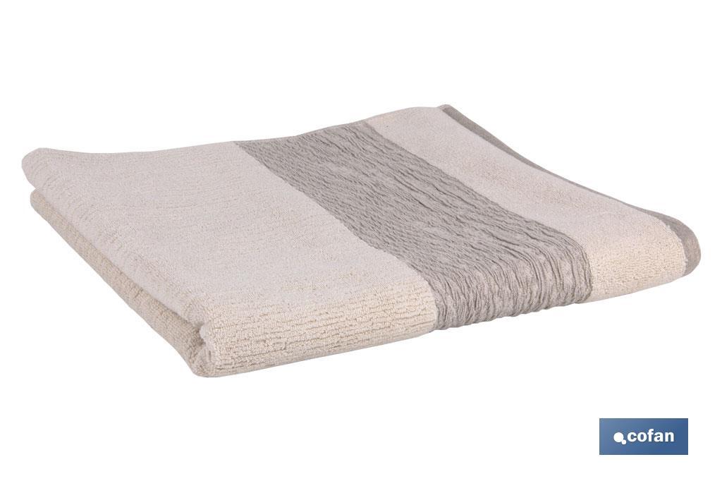 Bath sheet | Alma Model | Nature colour | 100% cotton | Weight: 600g/m2 | Size: 100 x 150cm - Cofan