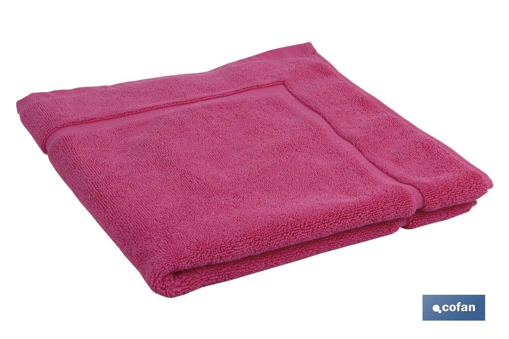 Tapis de salle de bain | Couleur Fuchsia | Modèle Primavera | 100 % coton | Grammage 1000 g/m² | Dimensions 60 x 60 cm - Cofan