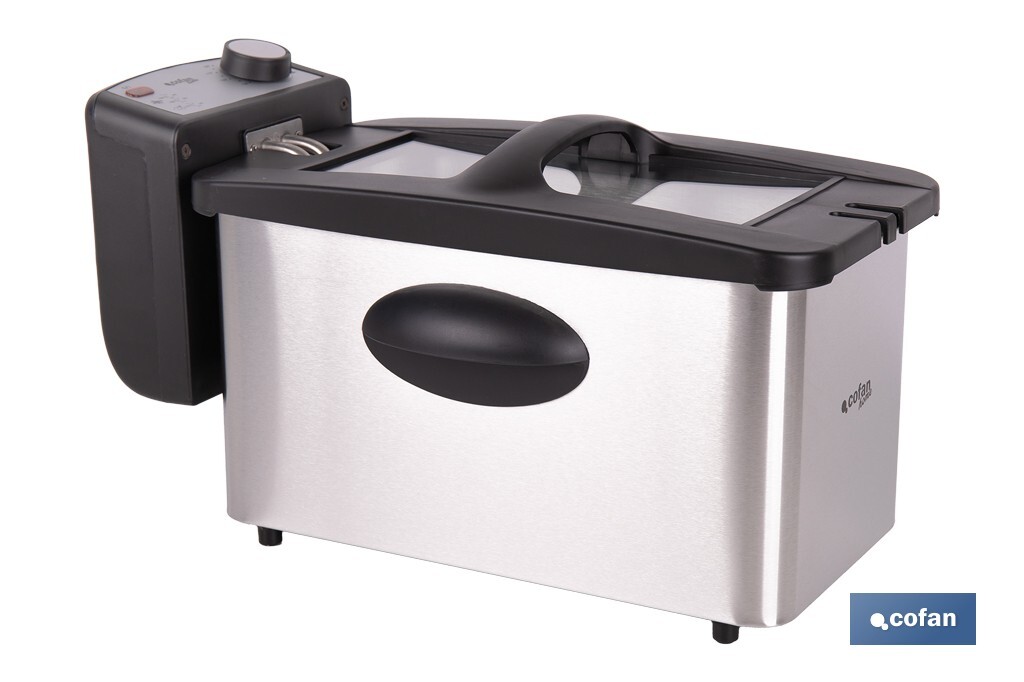 Electric deep fryer | Riaza Model | Stainless steel | 2,000W | 3-litre capacity - Cofan