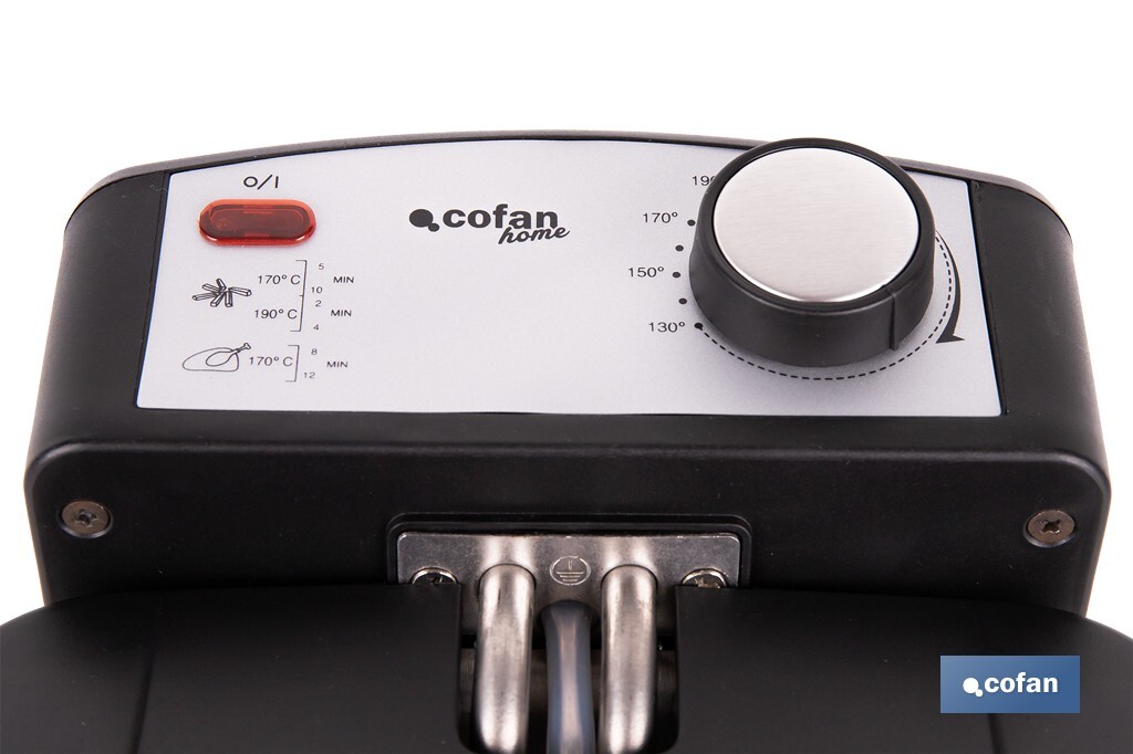 Freidora Eléctrica | Modelo Riaza | Fabricada en Acero Inoxidable cepillado | 2000 W | Capacidad 3 L - Cofan
