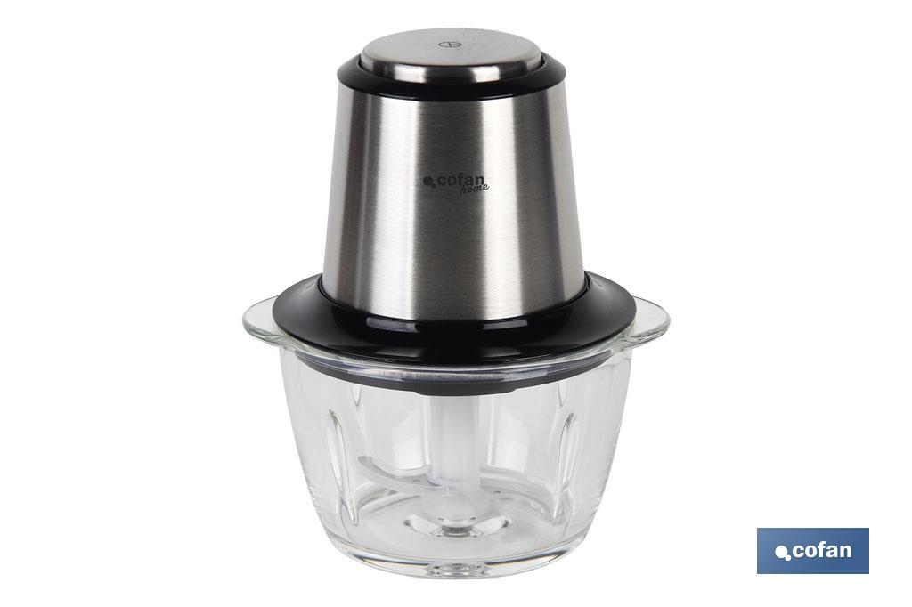 Electric food chopper | Olvera Model | Stainless steel & glass bowl | 400W | 1.2-litre capacity - Cofan