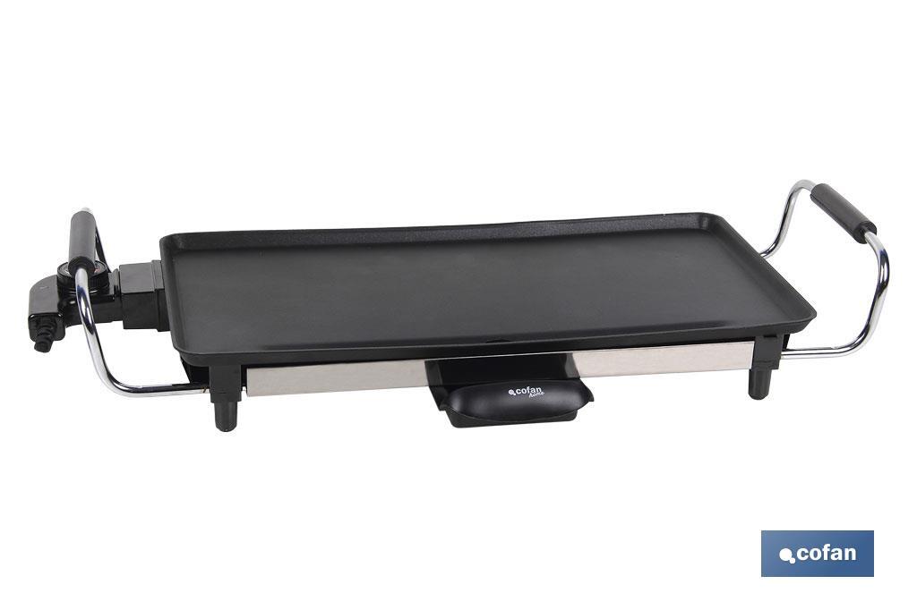Plancha Asadora Eléctrica | Placa de aluminio antiadherente | Potencia de 2000 W | Medidas: 45 x 25 x 7 cm - Cofan