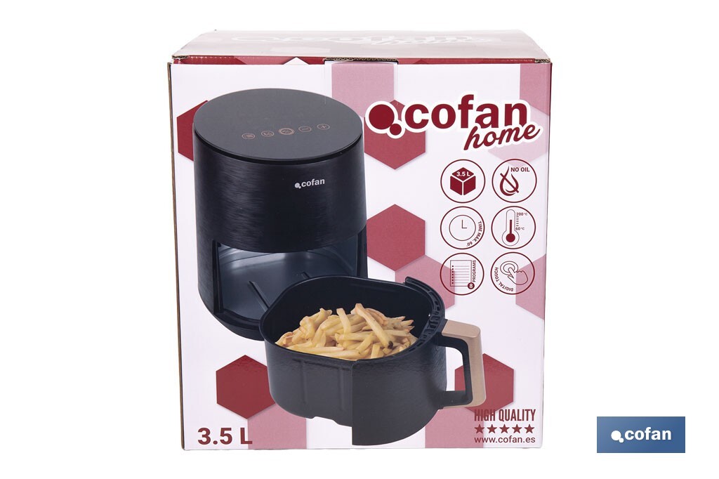 Friteuse à air chaud sans huile | Capacité de 3,5 litres - Cofan