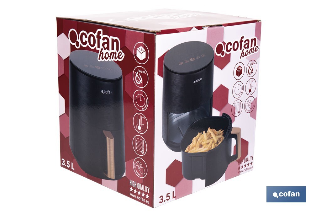 Friteuse à air chaud sans huile | Capacité de 3,5 litres - Cofan