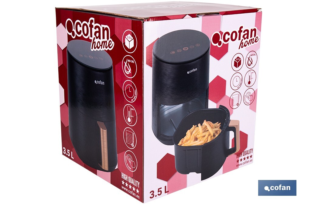 Friteuse à air chaud sans huile | Capacité de 3,5 litres - Cofan