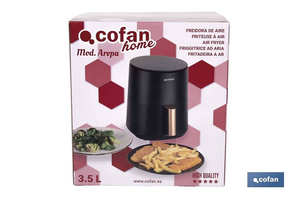 Friteuse à air chaud sans huile | Capacité de 3,5 litres - Cofan