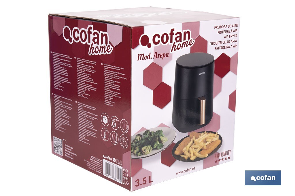 Friteuse à air chaud sans huile | Capacité de 3,5 litres - Cofan
