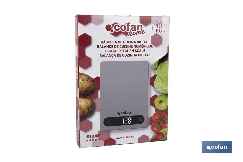 Digital kitchen scale available in 3 colours | LED display | 4 high-precision sensors - Cofan