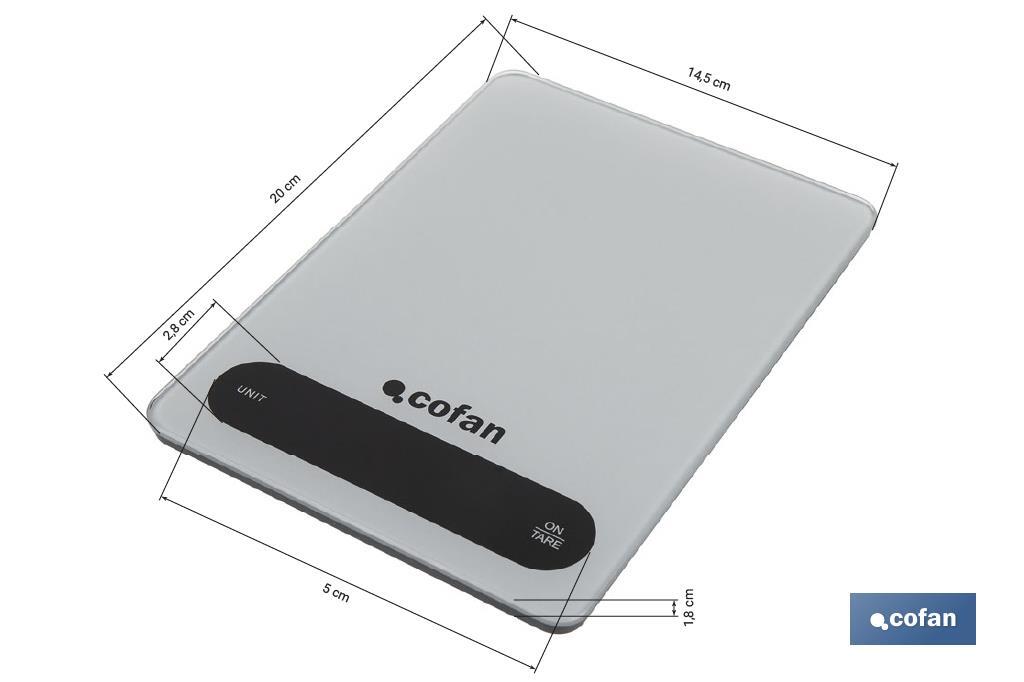 Digital kitchen scale available in 3 colours | LED display | 4 high-precision sensors - Cofan