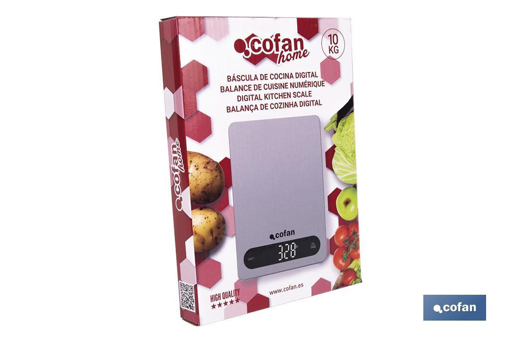 Digital kitchen scale available in 3 colours | LED display | 4 high-precision sensors - Cofan