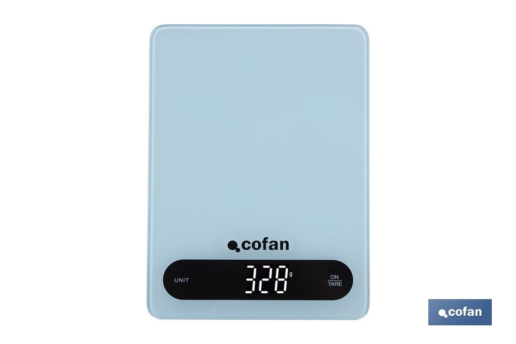 Digital kitchen scale available in 3 colours | LED display | 4 high-precision sensors - Cofan