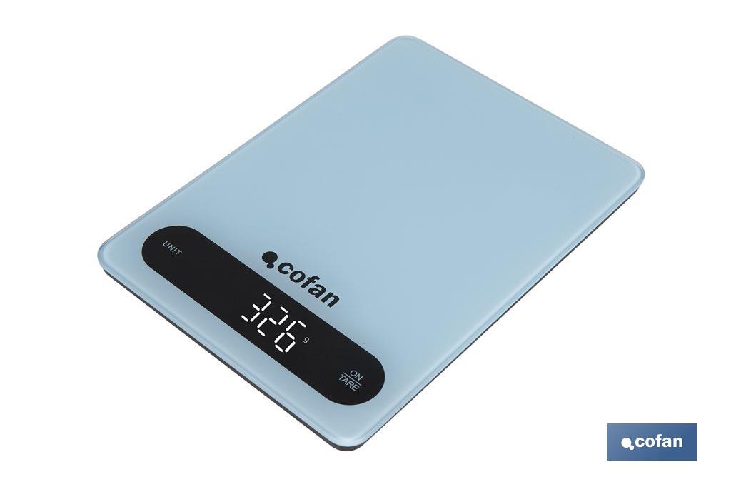 Digital kitchen scale available in 3 colours | LED display | 4 high-precision sensors - Cofan