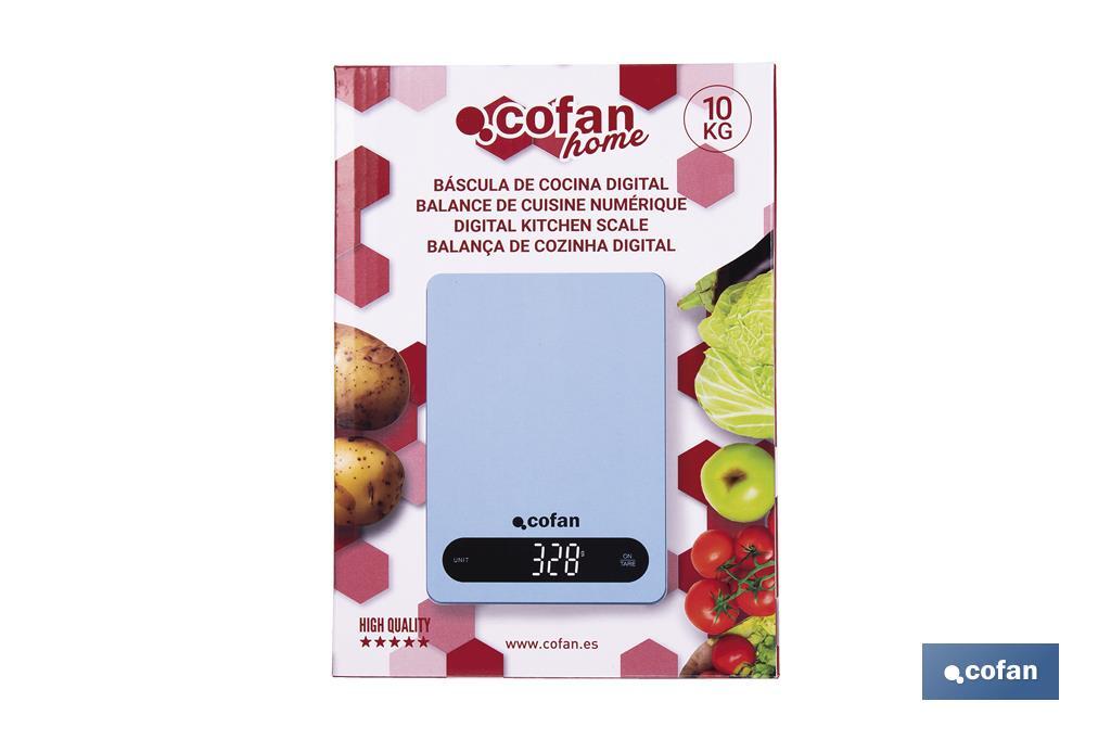 Digital kitchen scale available in 3 colours | LED display | 4 high-precision sensors - Cofan