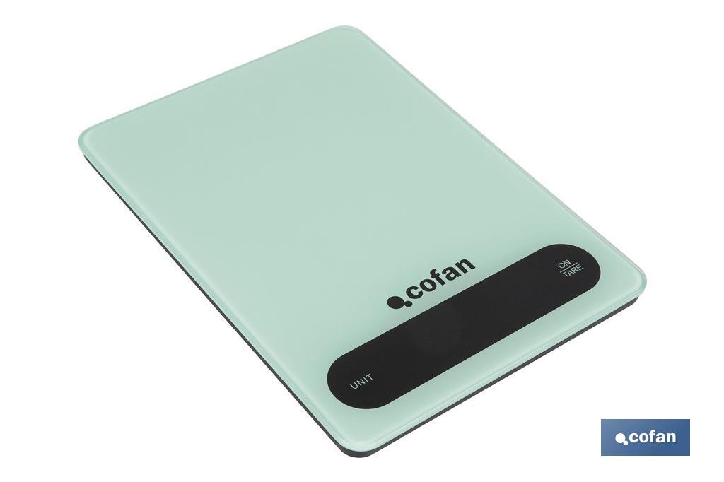 Digital kitchen scale available in 3 colours | LED display | 4 high-precision sensors - Cofan