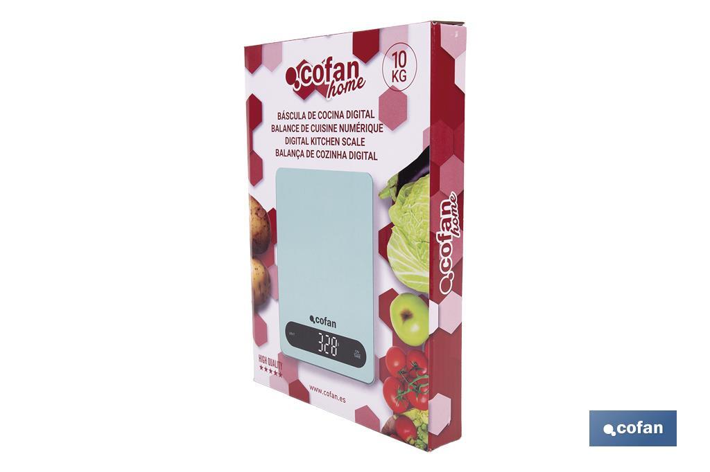 Digital kitchen scale available in 3 colours | LED display | 4 high-precision sensors - Cofan
