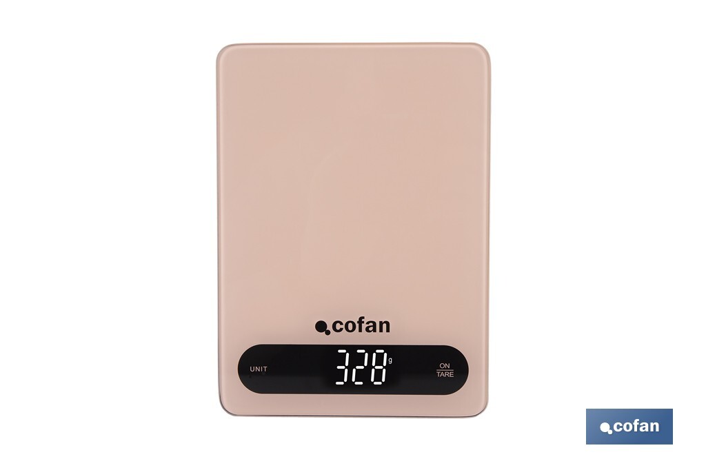 Digital kitchen scale available in 3 colours | LED display | 4 high-precision sensors - Cofan