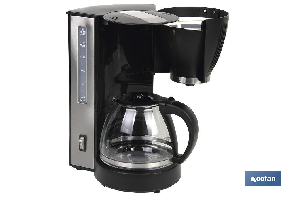 Macchina caffè americano | Modello Margot | Potenza: 870 W | Capacità: 10 tazze | Capacità: 1,25 L | Design pregiato ed elegante - Cofan