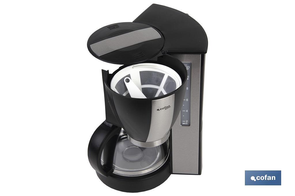 Macchina caffè americano | Modello Margot | Potenza: 870 W | Capacità: 10 tazze | Capacità: 1,25 L | Design pregiato ed elegante - Cofan