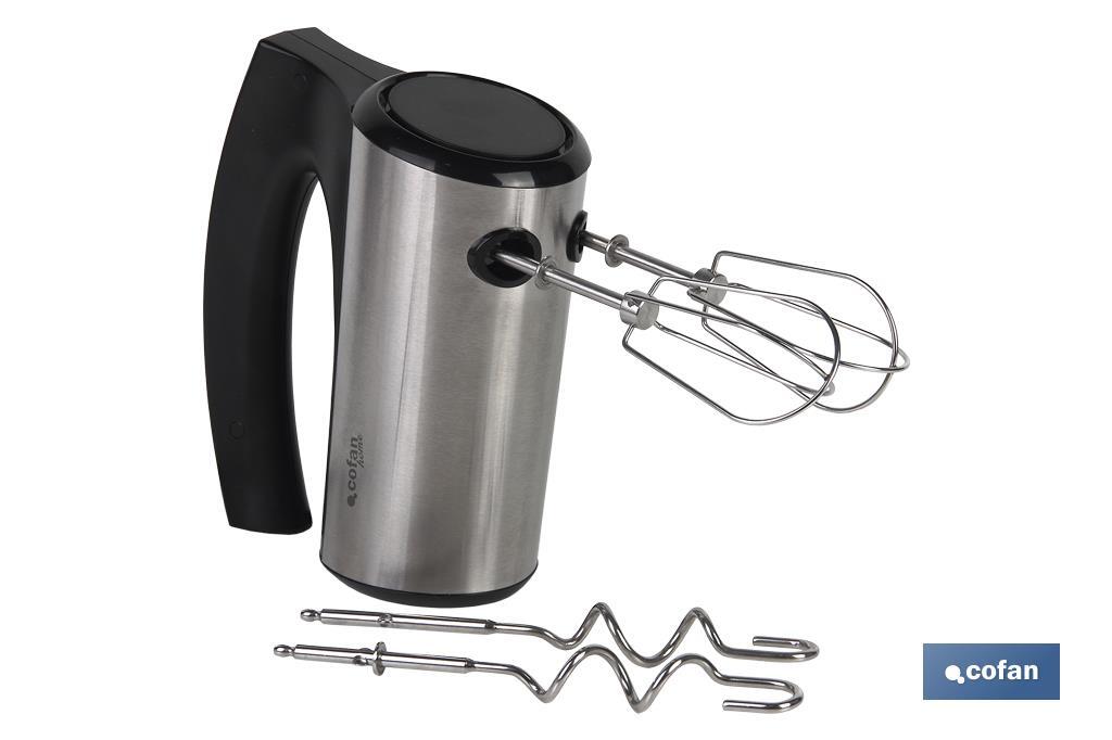 Hand mixer | Power: 350W | Maneli Model | Size: 16 x 18 x 8cm | ABS & brushed stainless steel | 2 whisks & 2 dough hooks - Cofan