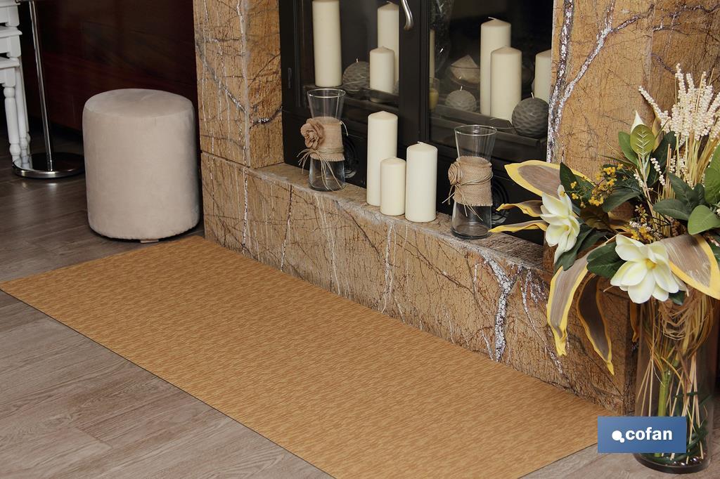 Alfombra Jacquard lisa | Color beige | Antideslizante - Cofan