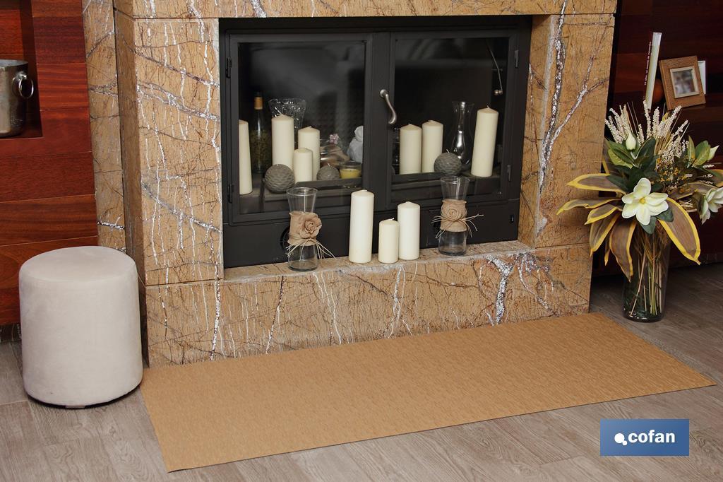 Alfombra Jacquard lisa | Color beige | Antideslizante - Cofan
