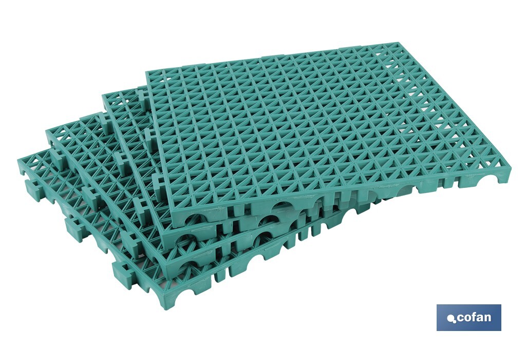 Loseta Alveolada | Set de 4 Unidades | 4 colores diferentes | Material PVC | Medidas 33 x 33 x 2 cm - Cofan