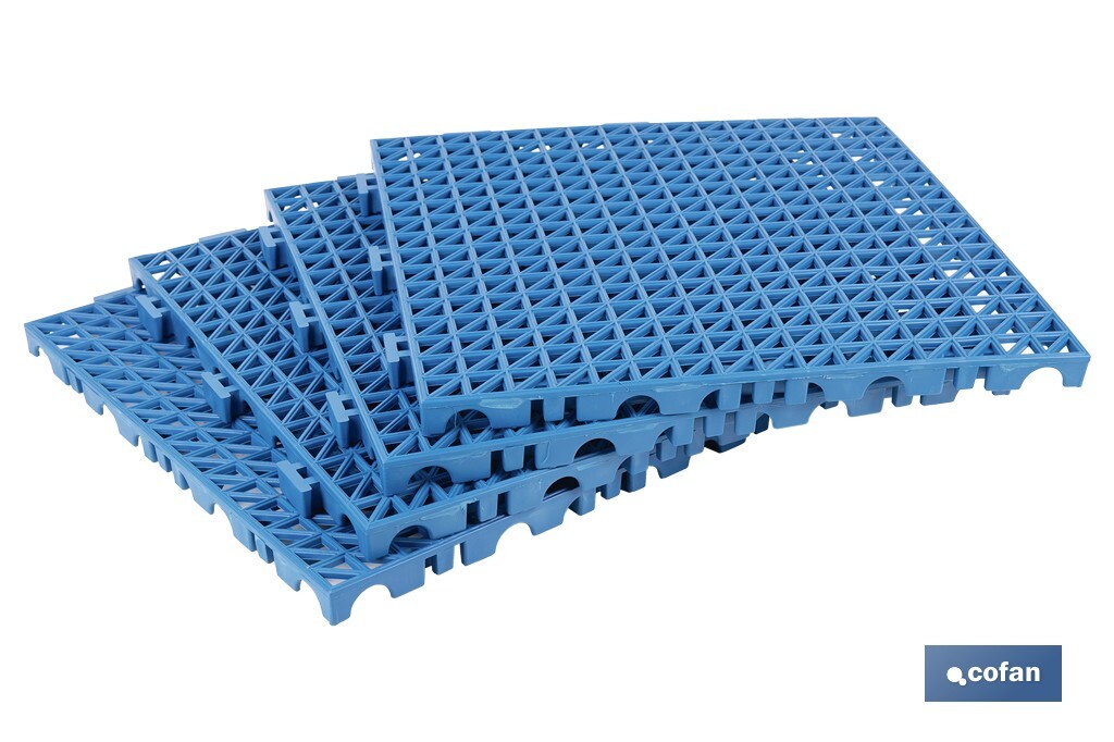 Loseta Alveolada | Set de 4 Unidades | 4 colores diferentes | Material PVC | Medidas 33 x 33 x 2 cm - Cofan