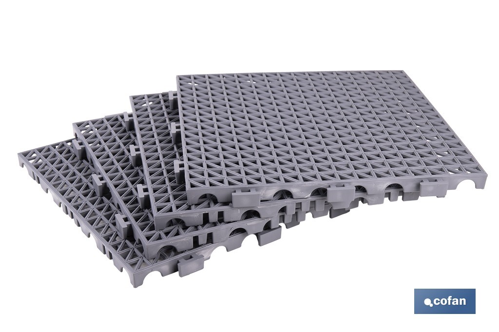 Loseta Alveolada | Set de 4 Unidades | 4 colores diferentes | Material PVC | Medidas 33 x 33 x 2 cm - Cofan