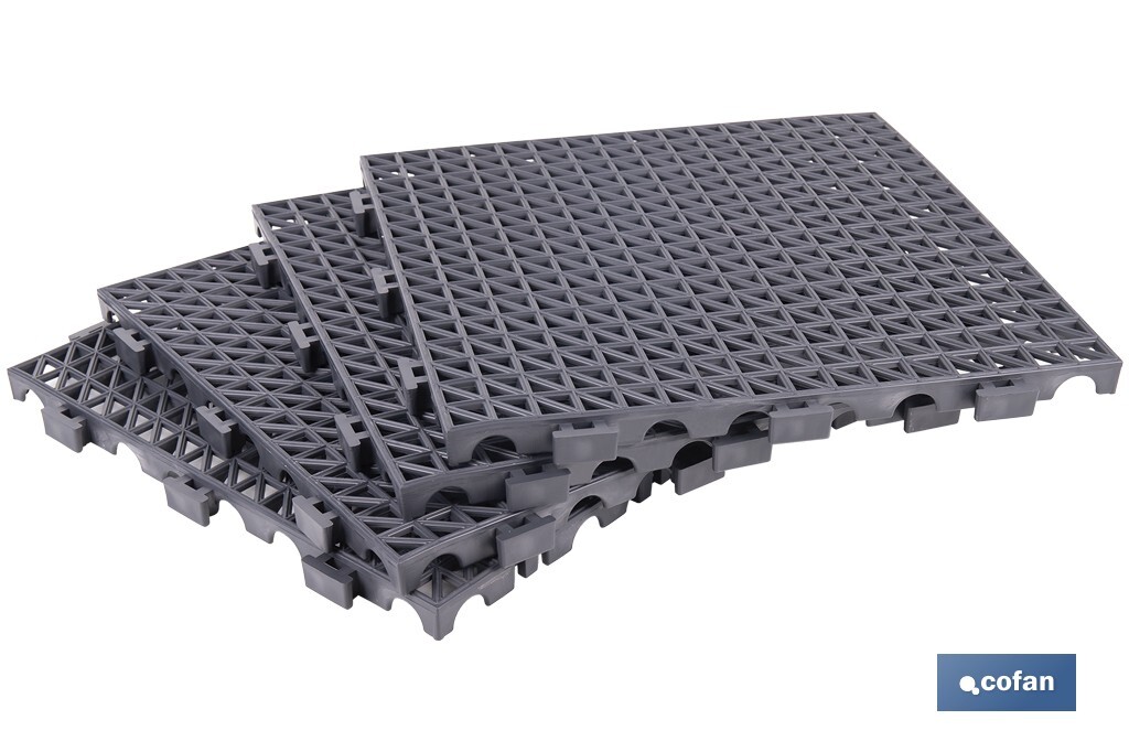 Loseta Alveolada | Set de 4 Unidades | 4 colores diferentes | Material PVC | Medidas 33 x 33 x 2 cm - Cofan