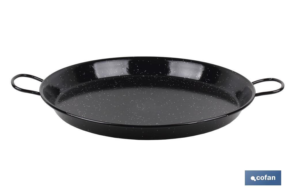 Enamelled steel paella pan | Different sizes | Traditional paella pan | Paella pan with 2 handles | Different diameters - Cofan