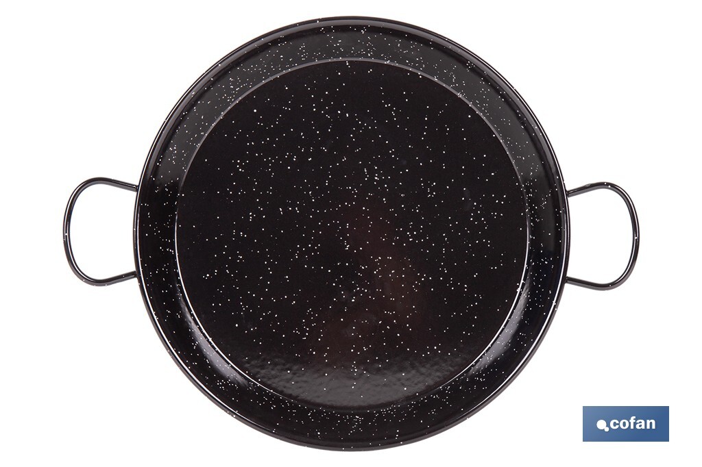 Enamelled steel paella pan special for induction hobs | Traditional format | Design with two handles - Cofan