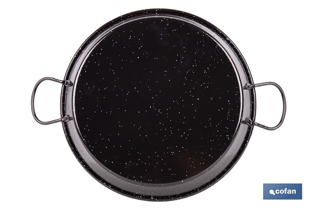 Enamelled steel paella pan special for induction hobs | Traditional format | Design with two handles - Cofan