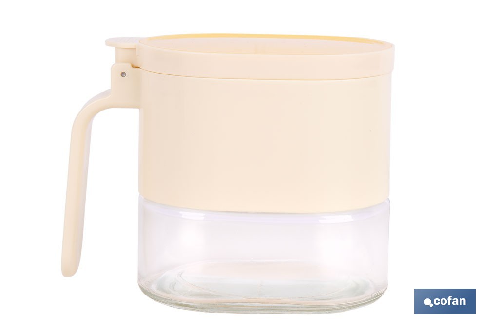 Azucarero o salero de vidrio 380 ml con tapa | Cucharilla incluida | Adecuada para azúcar, sal, café, especias - Cofan
