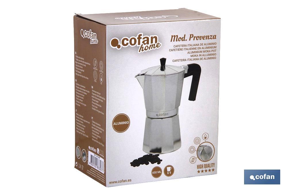 Cafetera Modelo Provenza | Capacidades diferenes | Fabricada en Alumino | Para Inducción | Cafetera Cofan - Cofan