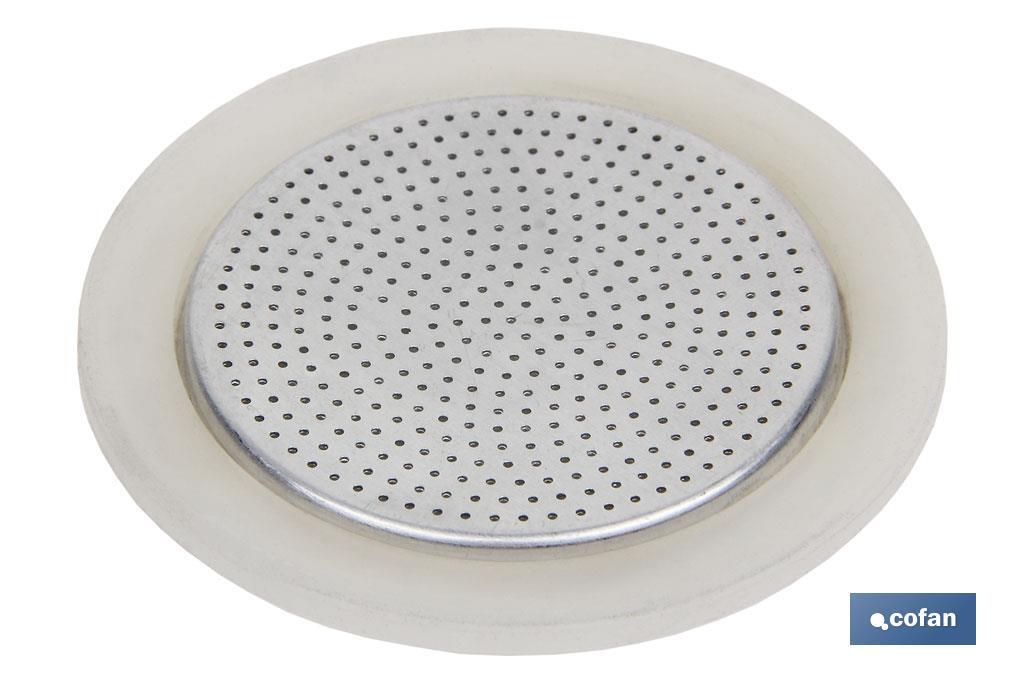 Recambio Filtro + Junta | Cafetera Modelo Baviera | Capacidad para 6 tazas | Fabricado en Aluminio - Cofan