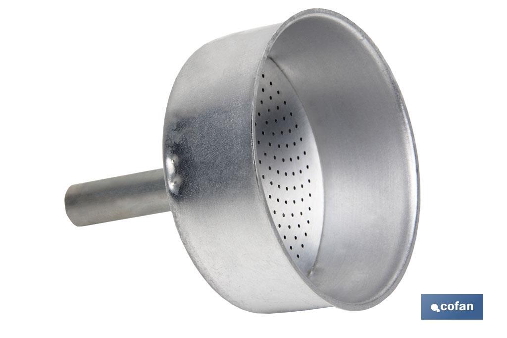 Recambio de embudo | Cafetera Modelo Baviera | Capacidad para 6 tazas | Fabricado en Aluminio - Cofan