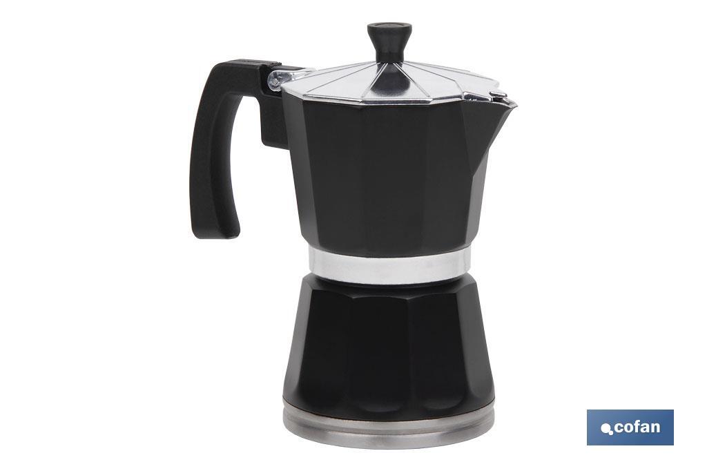 Moka pot | Black | Aluminium | For induction hobs - Cofan