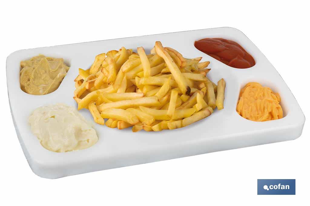 5 compartment serving platter | Size: 30 x 20 x 1.5cm | White - Cofan