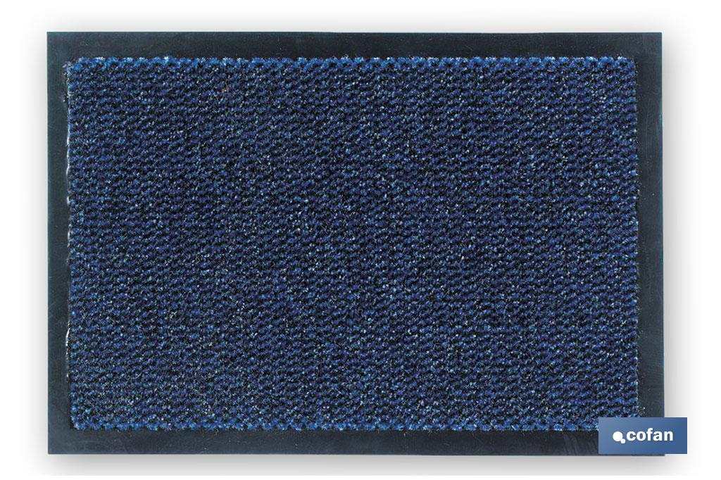 Felpudo Interior | Fabricado em Polipropileno | Cor Azul | Medidas 40 x 60 cm | Felpudo Antideslizante - Cofan