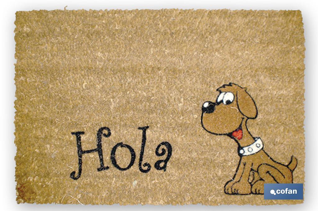Doormat, fringed coir (Cat Hola) - Cofan