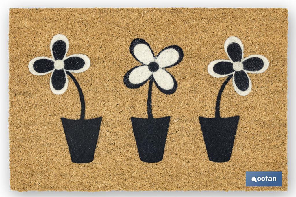 Indoor doormat | Coir and polyester | Size: 40 x 60 x 1.60cm - Cofan