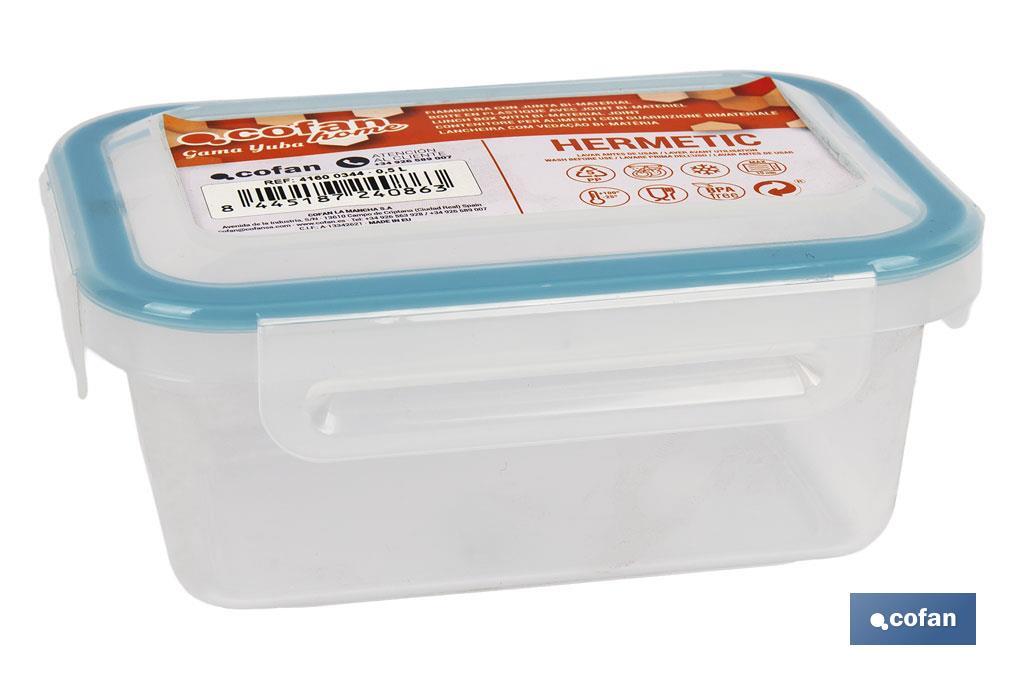 Rectangular Lunch Box | Lid in different colours | Suitable for microwave, freezer and dishwasher safe - Cofan