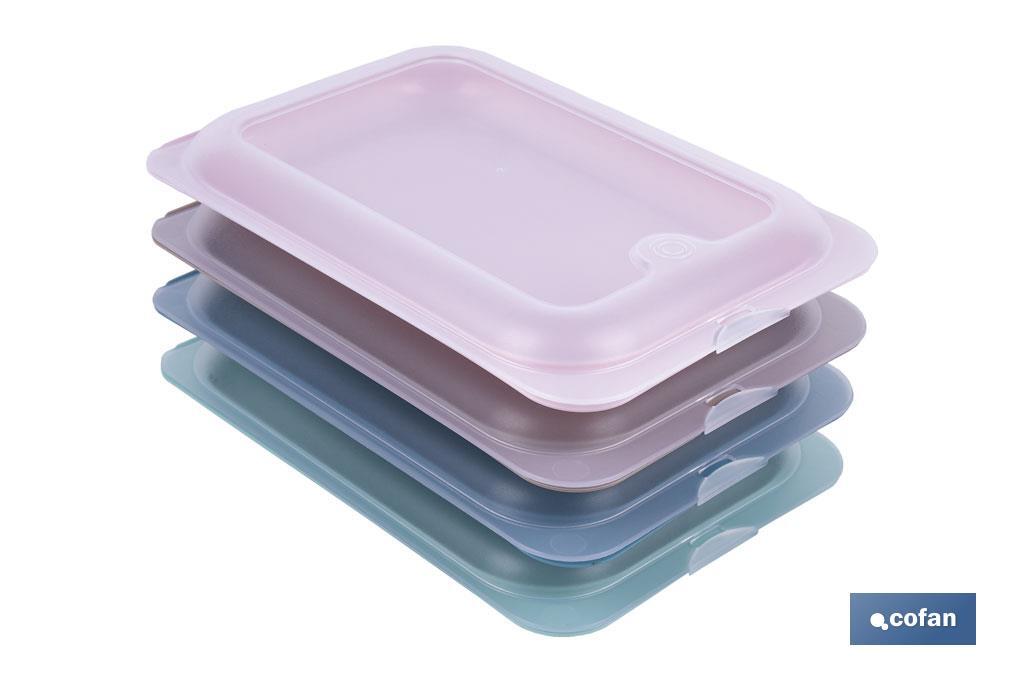 Pack de 4 fiambreras portaembutidos apilables | Tapa transparente | Conservación de alimentos | Medidas: 25 x 17 x 3 cm - Cofan